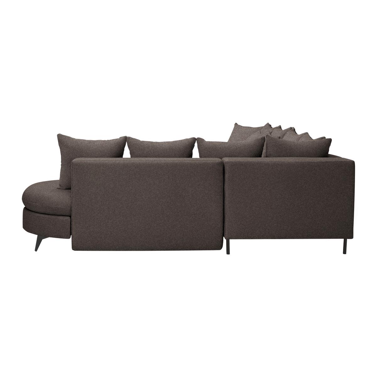Ecksofa Axel Mokka - Schwarz/Mokka, MODERN, Textil/Metall (291/87/250cm) - Mömax