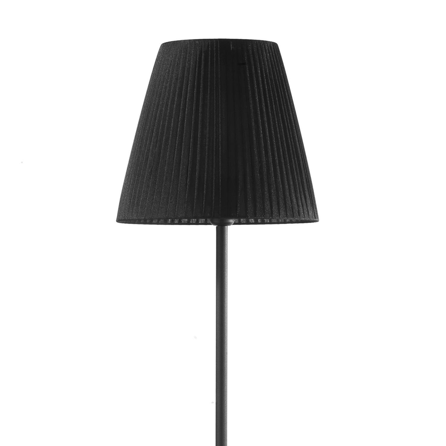 Stehleuchte Loris nera Schwarz max. 22 Watt - Schwarz, KONVENTIONELL, Textil/Metall (28/28/173cm)