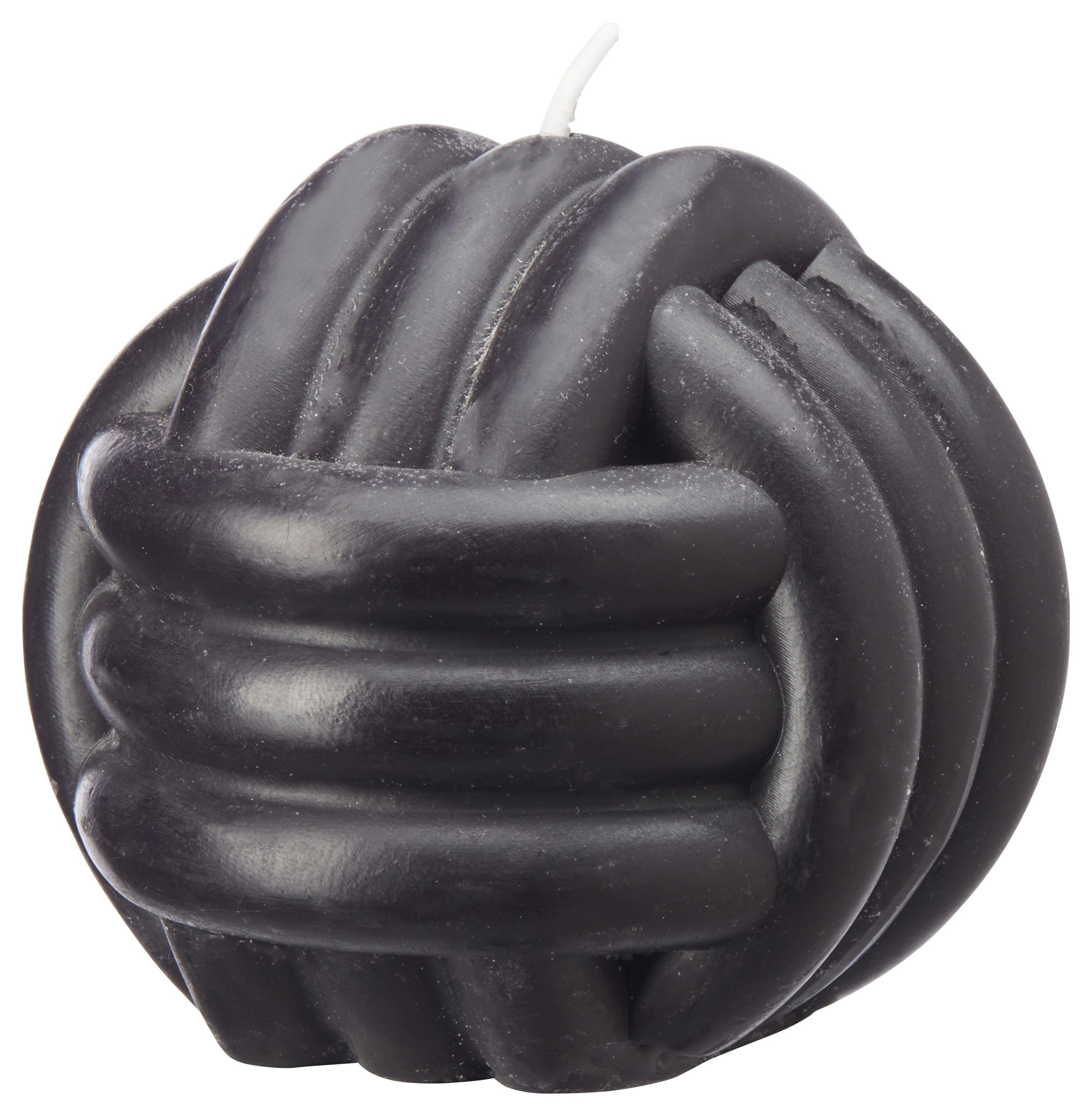 Gyertya Knot - fekete, Modern, természetes anyagok/paraffin (8,8/8,5cm) - Modern Living
