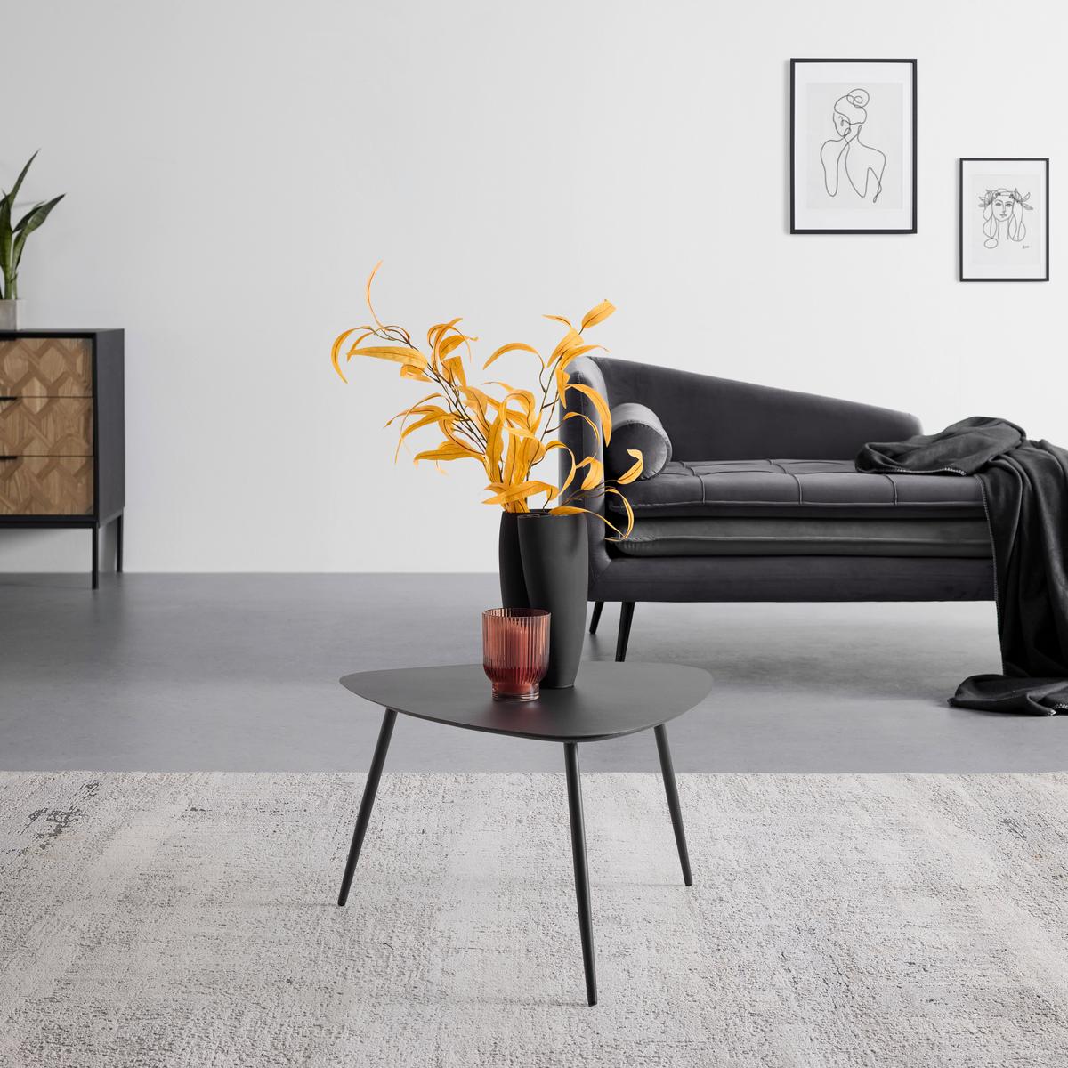 Dohányzóasztal Fine - fekete/sötétszürke, Modern, fém (56/35,5/57,5cm) - Mömax