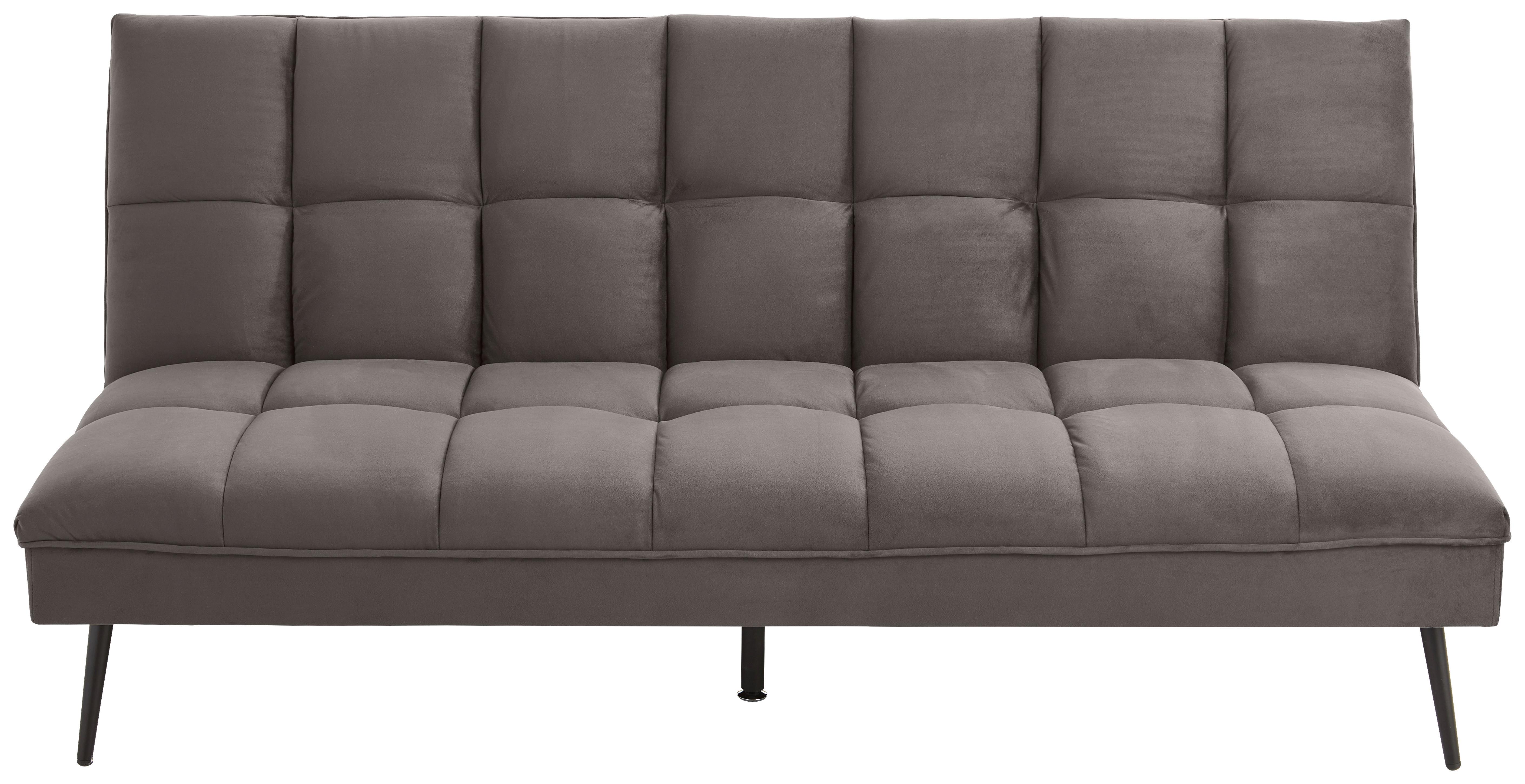 Zofa S Posteljno Funkcijo Pur, Siva, Žamet - siva/črna, Moderno, kovina/tekstil (178/84/98cm)