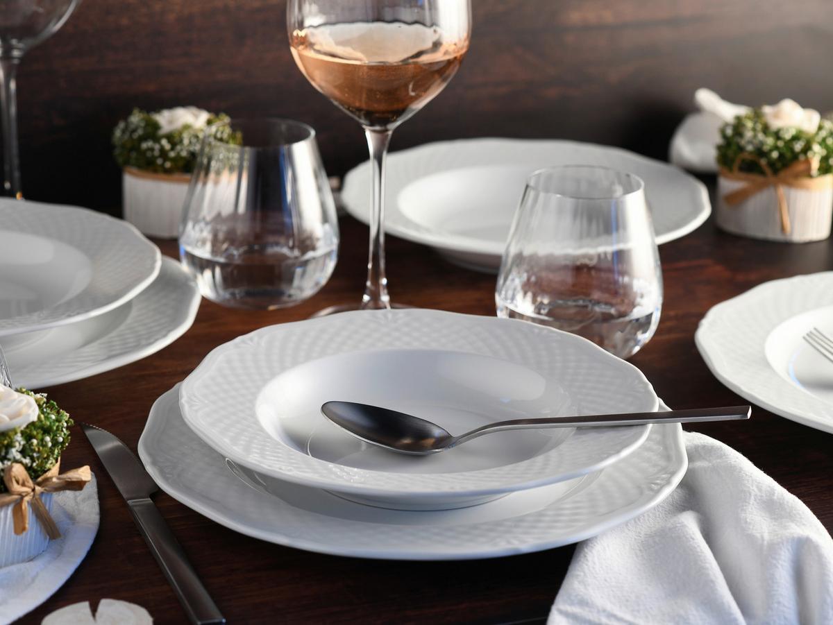 Jedilni Servis Arianne, 12-Delni - bela, Basics, keramika - Creatable