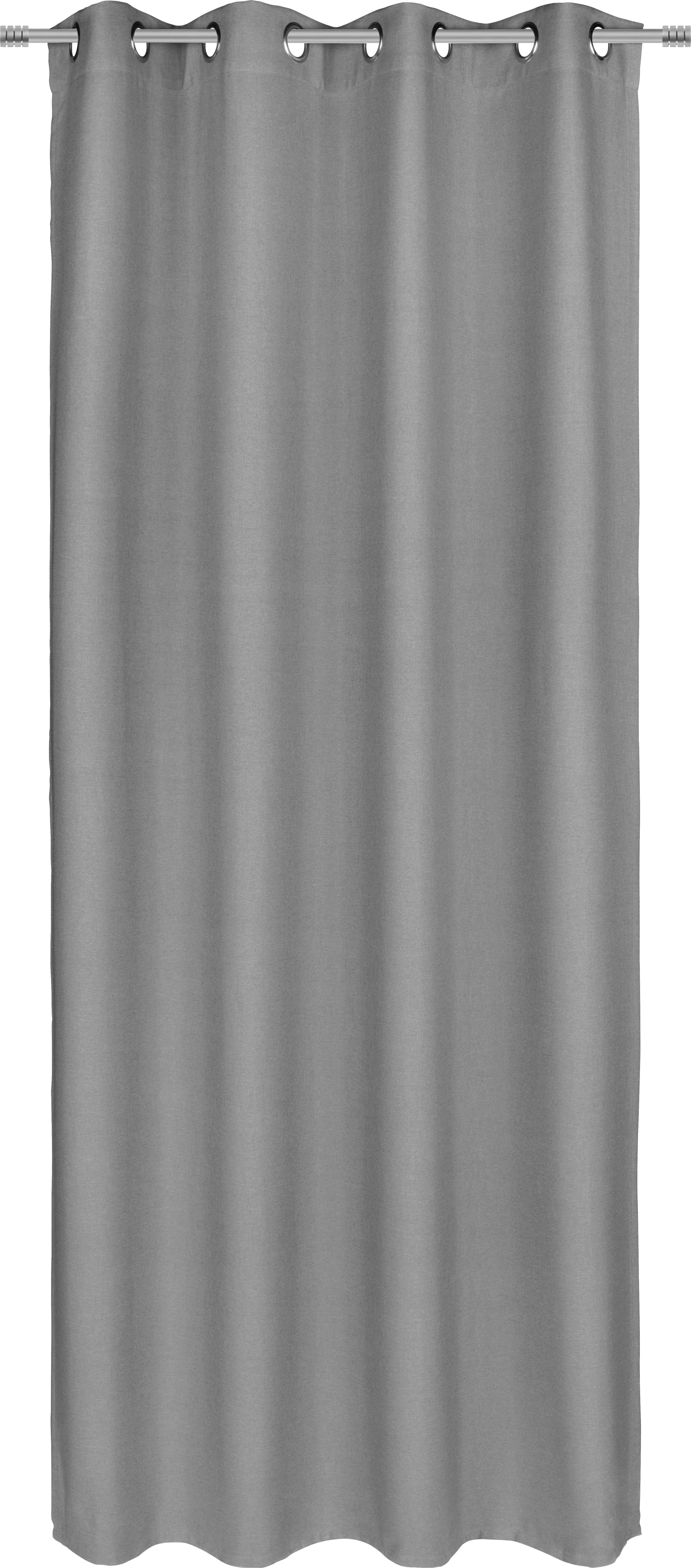 ZASŁONA NA PRZELOTKACH ADANA - kolor srebrny, Basics, tkanina (135/245cm) - Ambiente