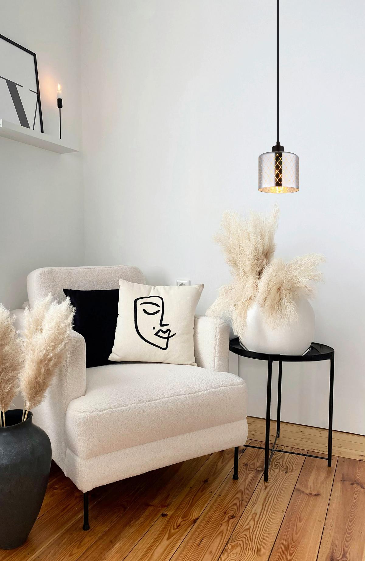 HÄNGELEUCHTE 54316H  ALONSO - clair/couleur chromée, Basics, métal/matière synthétique (15/120cm) - Globo