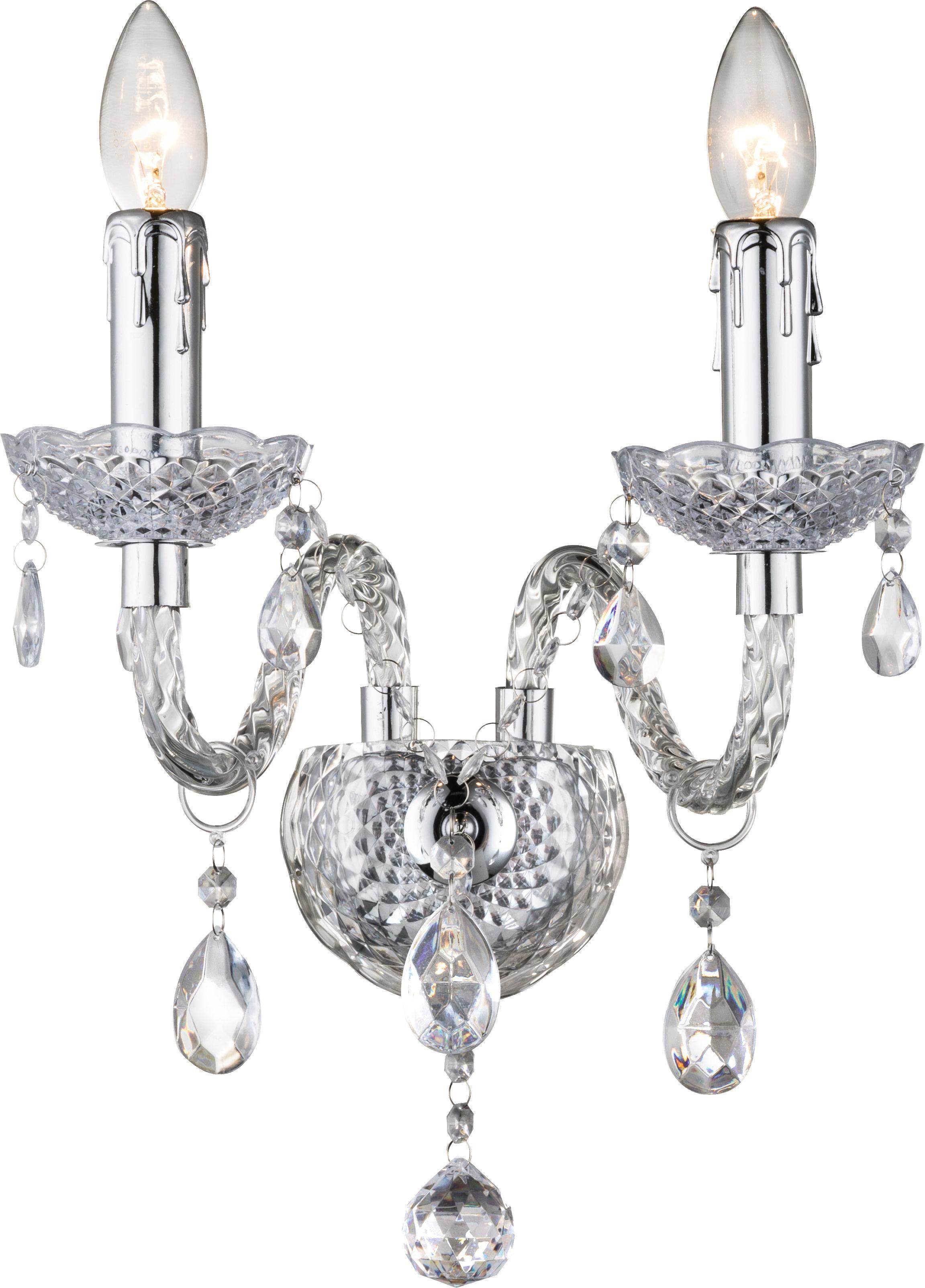 Wandleuchte Isabella, max. 40 Watt - Klar/Chromfarben, ROMANTIK / LANDHAUS, Kunststoff/Metall (36/33cm) - Mömax modern living