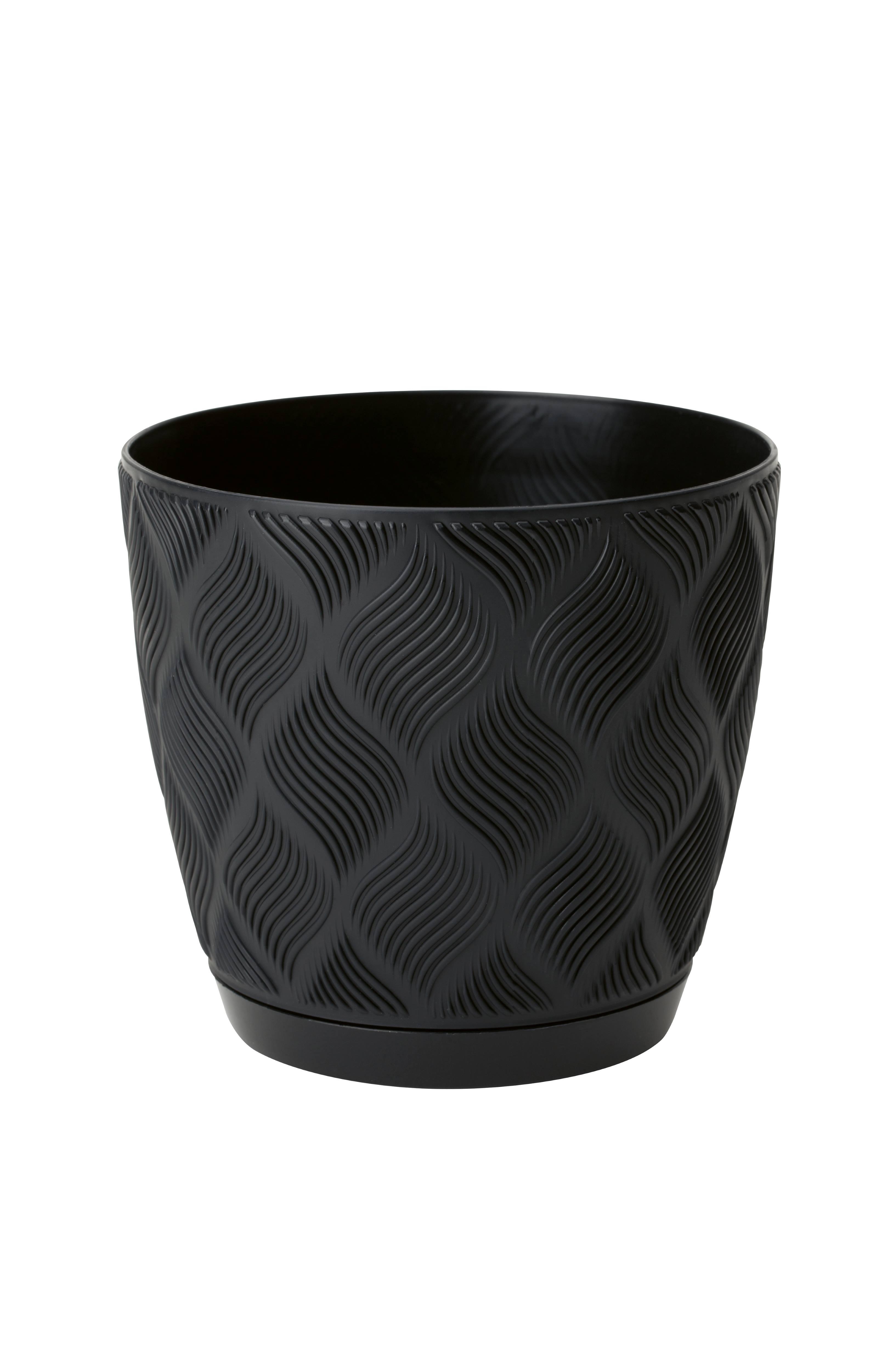 Übertopf Grow Complete Eco 17 Schwarz Ø ca. 16,7cm - Schwarz, KONVENTIONELL, Kunststoff (16,7/15,4cm) - Mömax