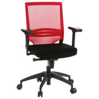 Pisarniški Stol Porto Base, Črna, Rdeča - rdeča/črna, Moderno, umetna masa/tekstil (59/108/44cm) - MID.YOU