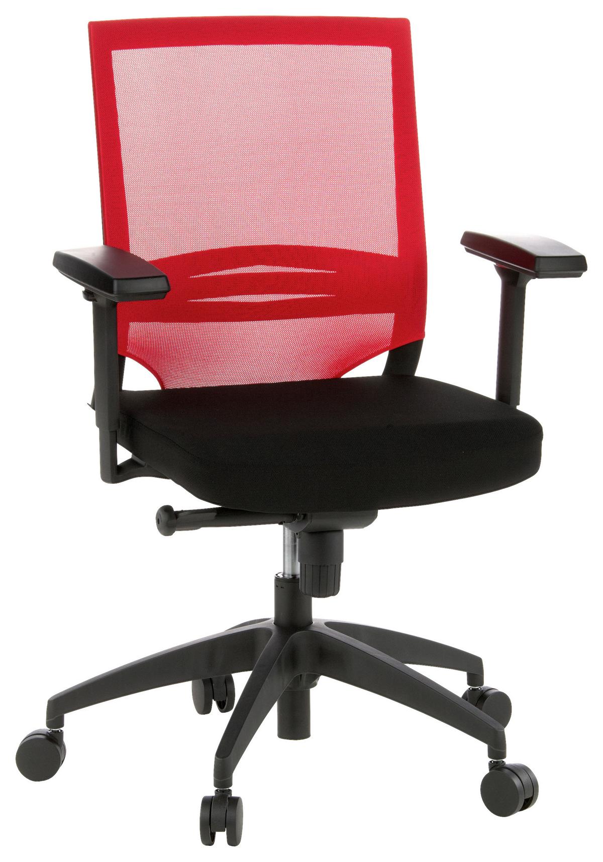 Pisarniški Stol Porto Base, Črna, Rdeča - rdeča/črna, Moderno, umetna masa/tekstil (59/108/44cm) - MID.YOU