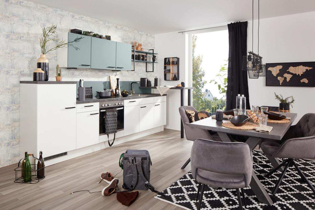 Küchenblock PN215/105 - Dunkelgrau/Schwarz, MODERN, Holzwerkstoff (320cm) - Pino