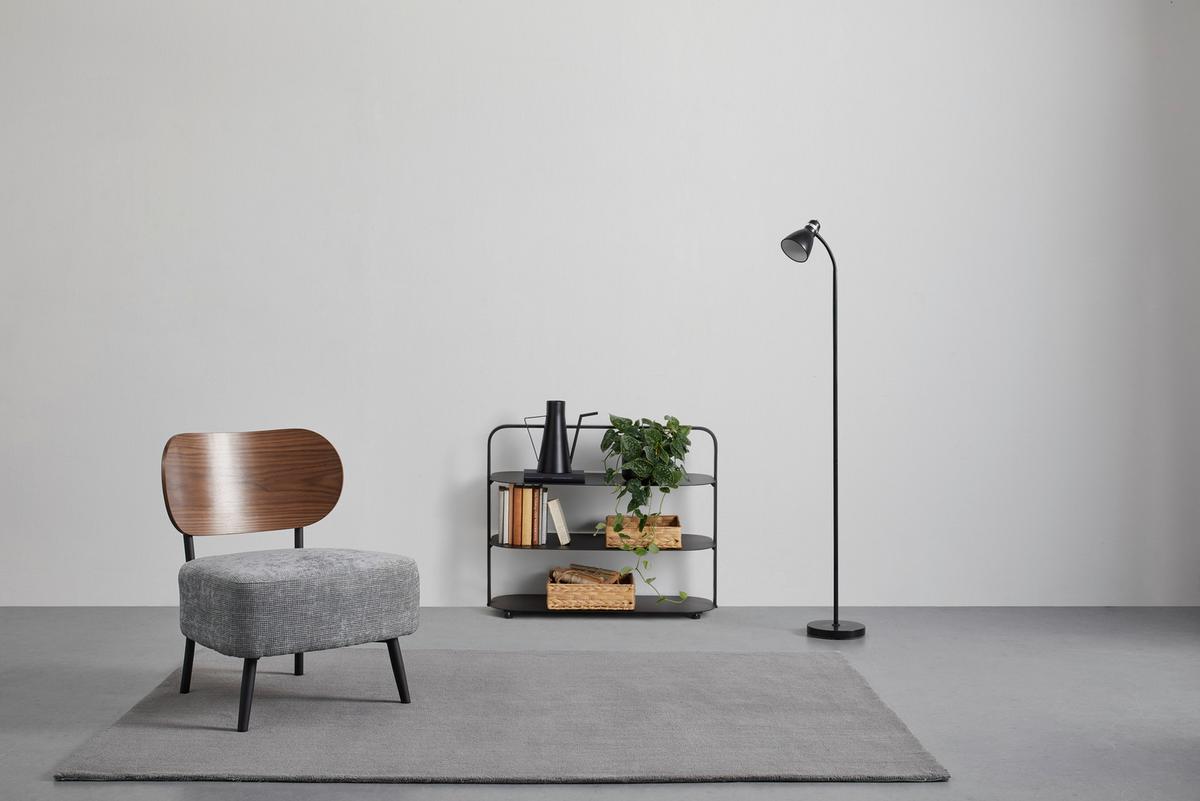 Regal Levit in Schwarz - Schwarz, MODERN, Kunststoff/Metall (80/65/35cm) - Premium Living