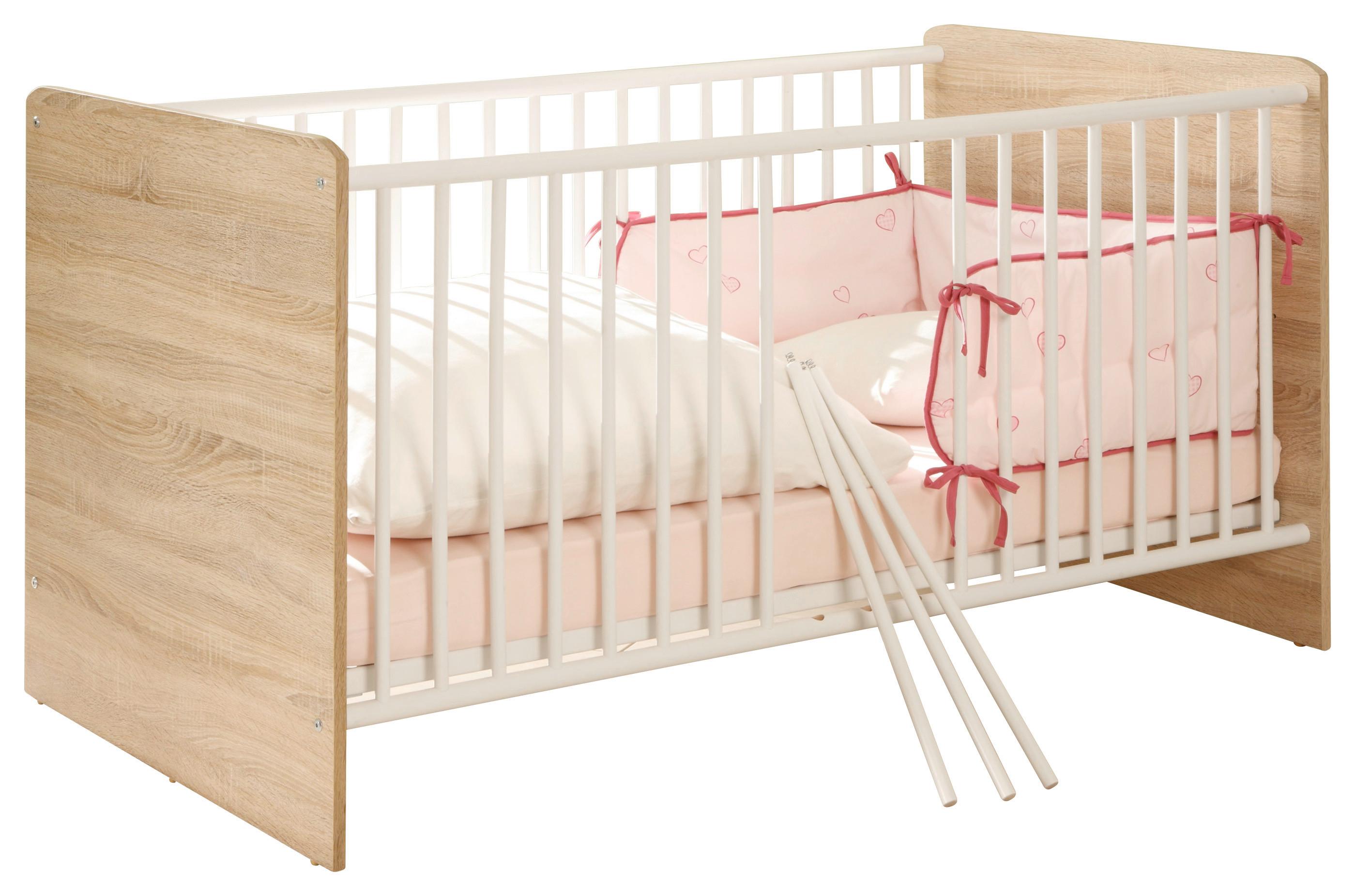 Otroška Posteljica Wiki, Bela, Barva Hrasta, 70x140cm - bela/hrast sonoma, Konvencionalno, leseni material (144/80/82cm)