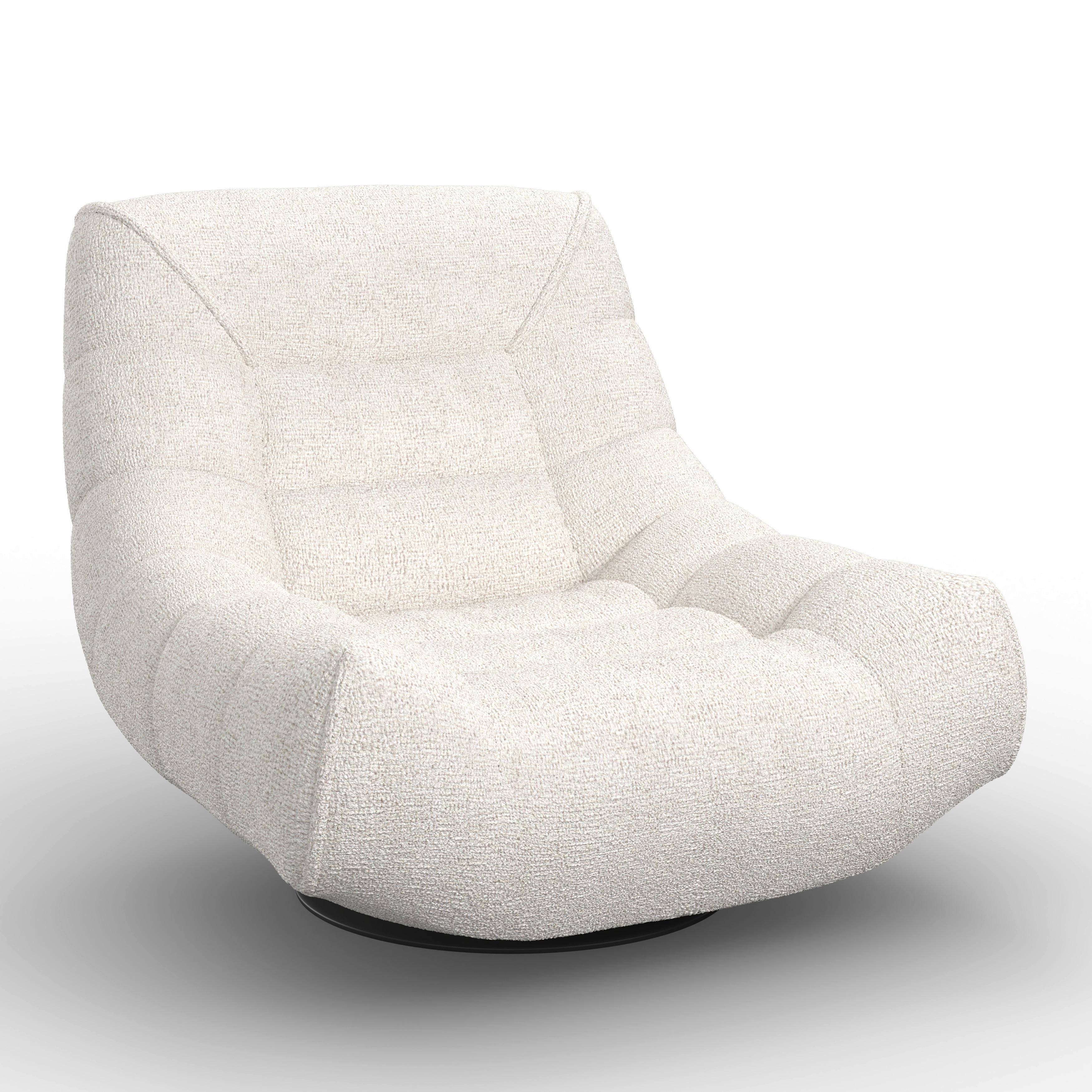 Počivalnik Lorena, Svetlo Siva, Vrtljiv - črna/svetlo siva, Moderno, kovina/tekstil (101/83/95cm) - Bessagi Home