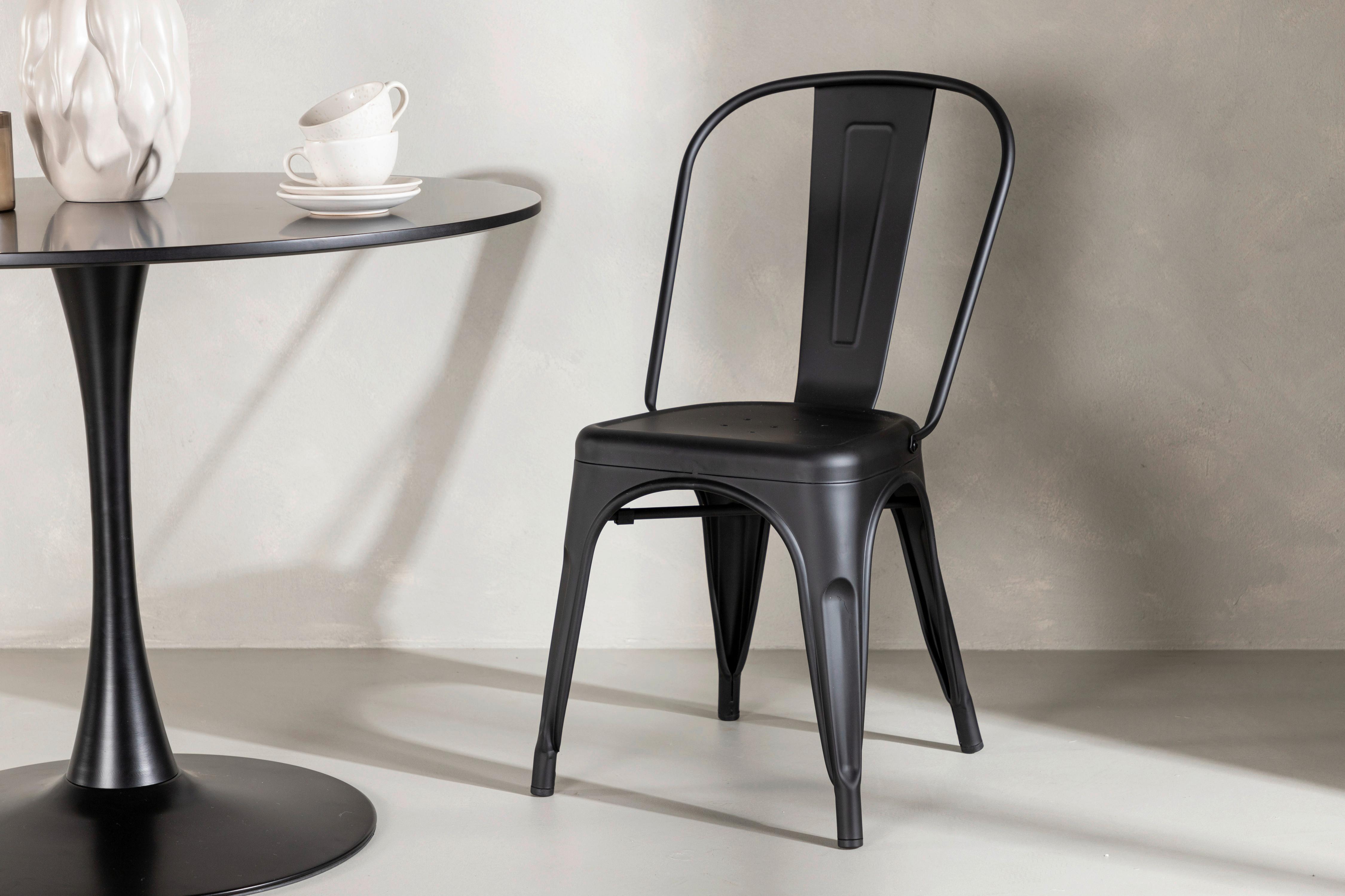 STUHL-SET TEMPE - Schwarz, Design, Metall (45/85/53cm) - Livetastic