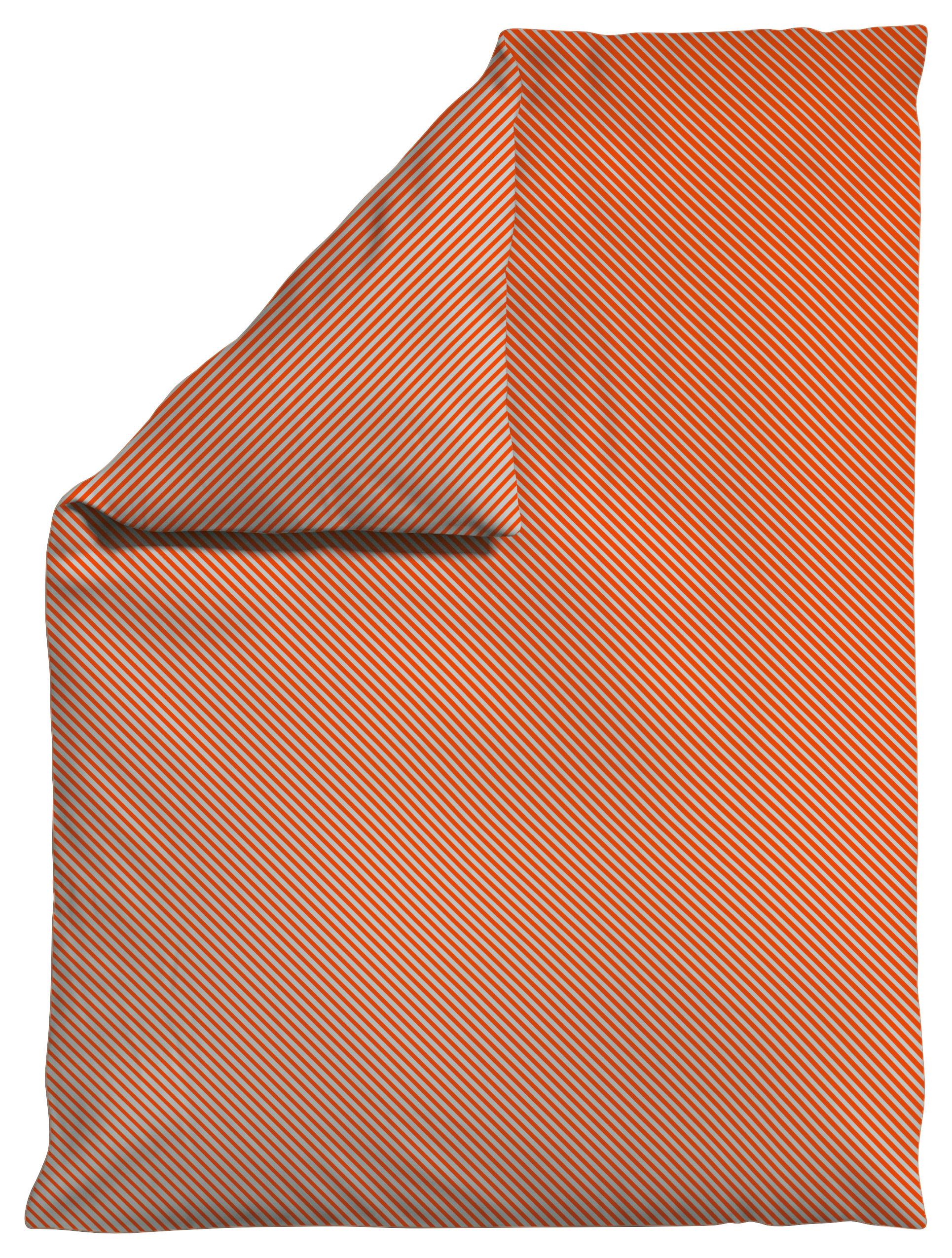 Bettdeckenbezug Woven Satin Rot/Hellgrau ca. 155x220cm - Rot/Hellgrau, Basics, Textil (155/220cm) - Schlafgut
