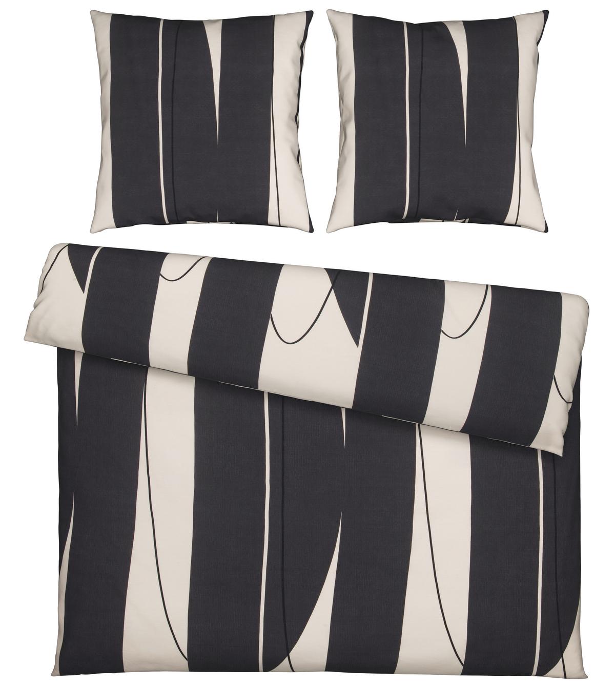 Bettwäsche Abstract XXL Schwarz/Weiß ca. 200x200cm - Schwarz/Weiß, MODERN, Textil (200/200cm) - Modern Living