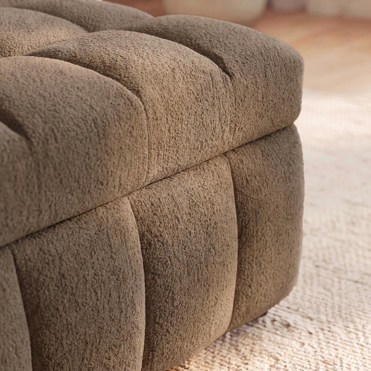 Schlafsofa Liara Webstoff Mokka - Schwarz/Mokka, MODERN, Holz/Textil (137/87/110cm) - Bessagi Home