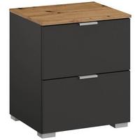 SZAFKA NOCNA LIMA - kolor aluminiowy/kolor grafitowy, Trend, materiał drewnopochodny/metal (40/49/42cm) - Stylife