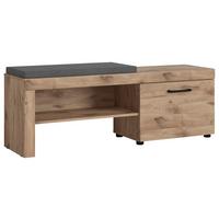 Klupa Roxy - boje hrasta/tamno siva, Design, drvni materijal/metal (140/51,9/37,9cm) - Modern Living