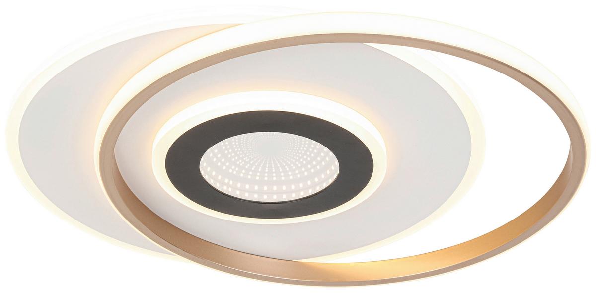 Stropna Led-svetilka Kitkol - črna/bela, Moderno, kovina/umetna masa (48/40/6cm) - Mömax