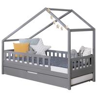 Hausbett Lou ca. 100x200 cm Holz Hellgrau - Hellgrau/Naturfarben, MODERN, Holz (100/200cm) - MID.YOU