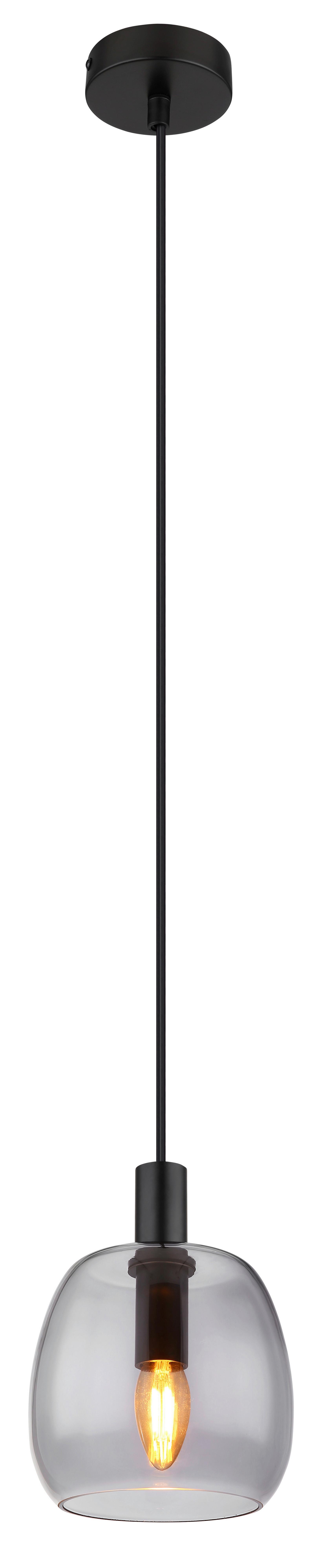 Hängeleuchte Garri max. 40 Watt - Schwarz, Design, Glas/Metall (16/120cm) - Globo