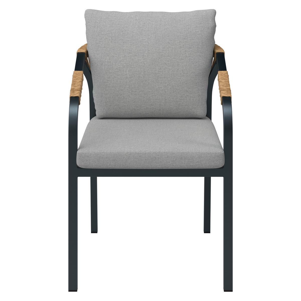 FOTEL SZTAPLOWANY TINO -EXKLUSIV- - antracytowy/kolor naturalny, Modern, tworzywo sztuczne/metal (56/77/64cm) - Ambia Garden