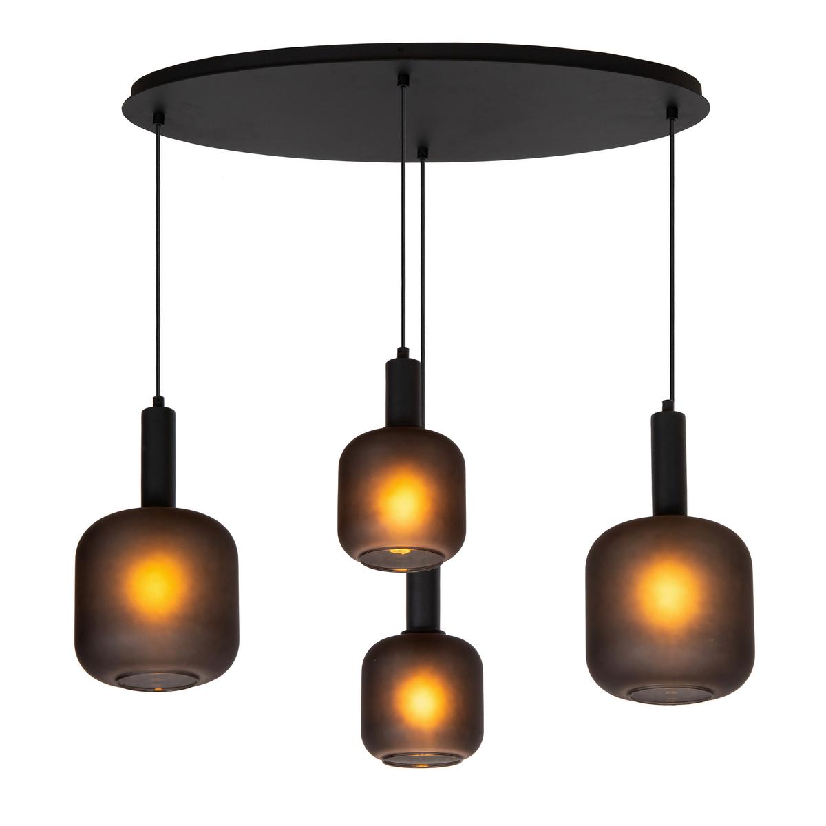 LAMPA ZWIESZANA LED 45405/04/30 ELOISE - czarny, Design, szkło (93/41/150cm) - Lucide