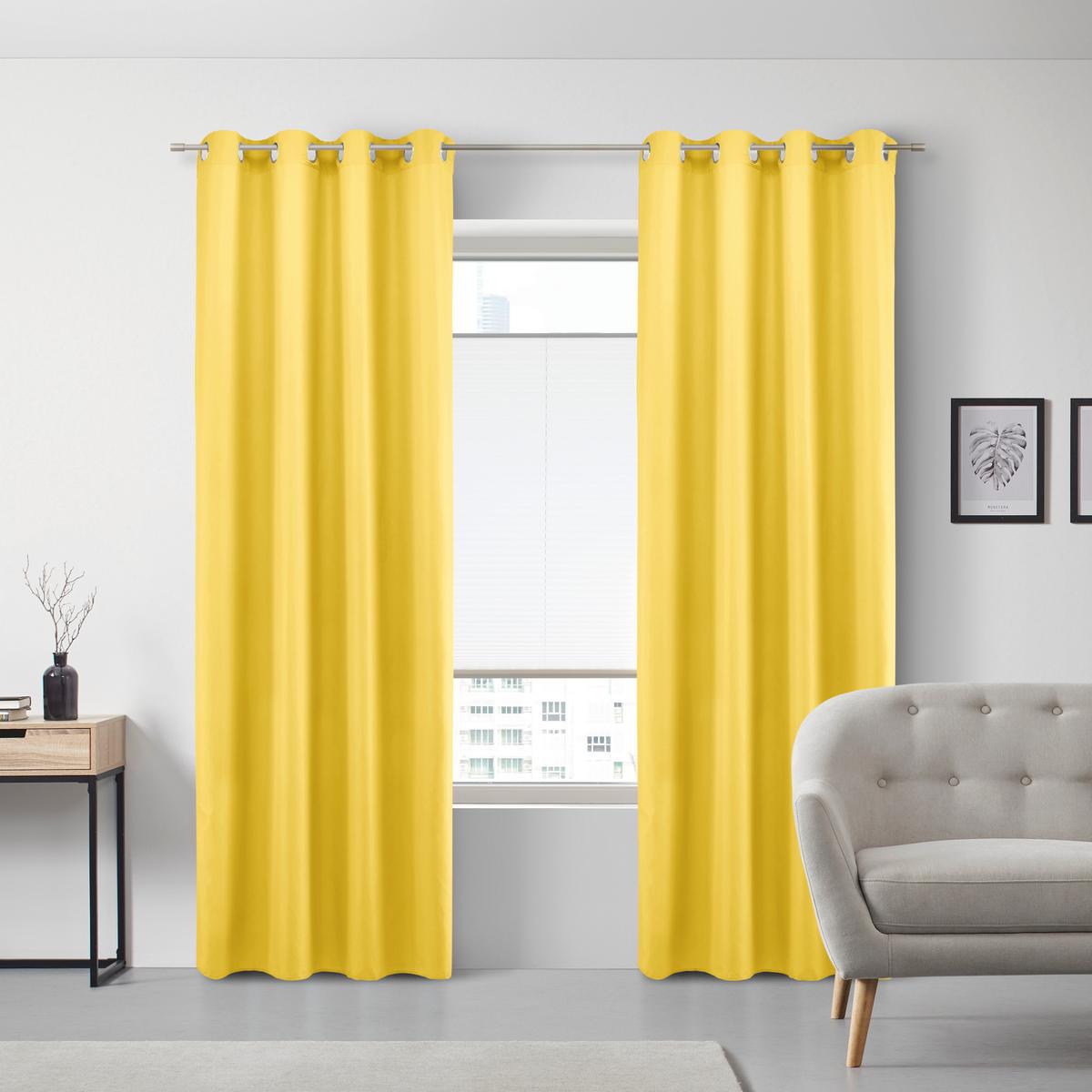 Ösenschal Abby in Gelb ca. 140x235cm - Gelb, Konventionell, Textil (140/235cm) - Modern Living