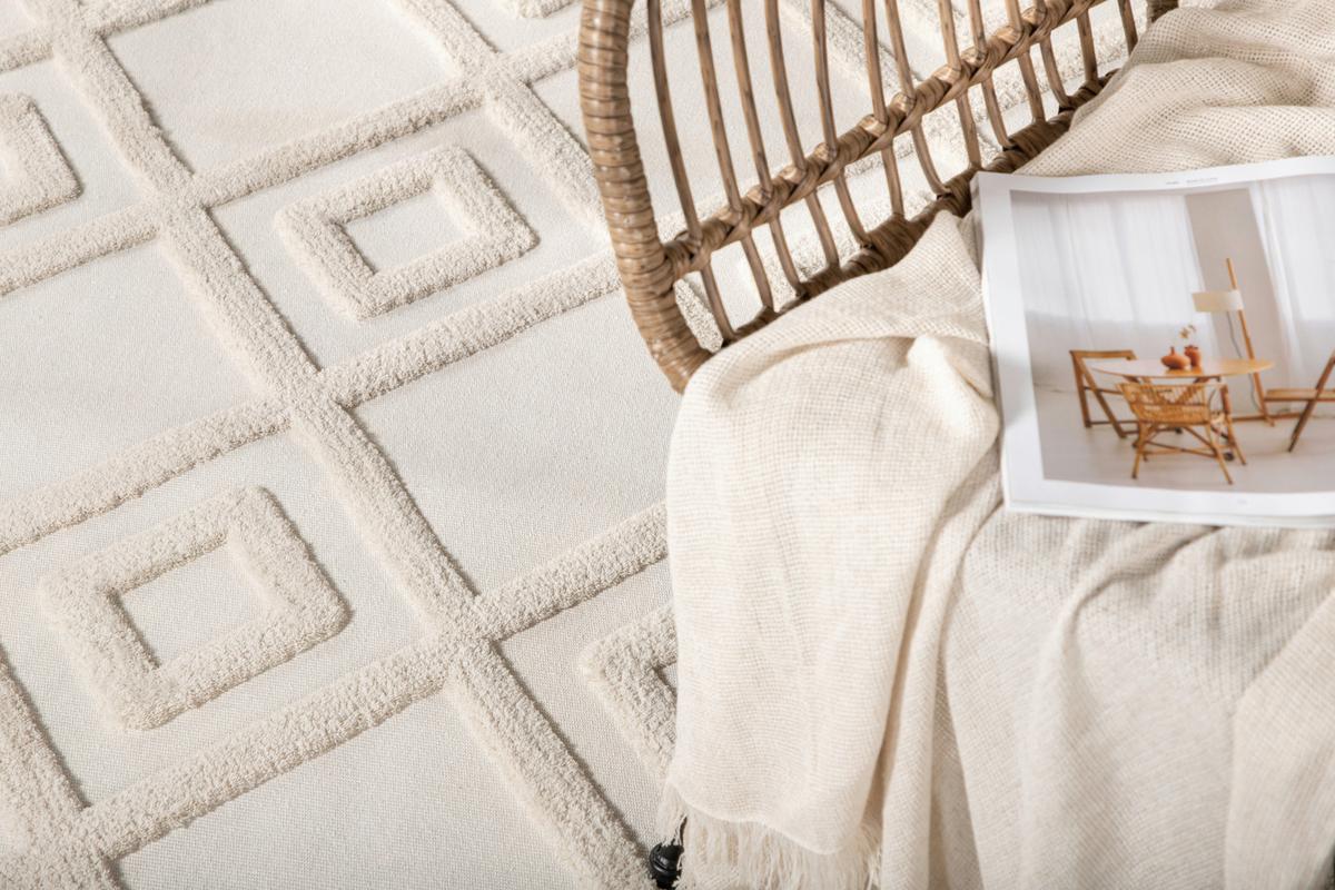 FLACHWEBETEPPICH TOWA - Weiß, LIFESTYLE, Textil (160/230cm) - P & B