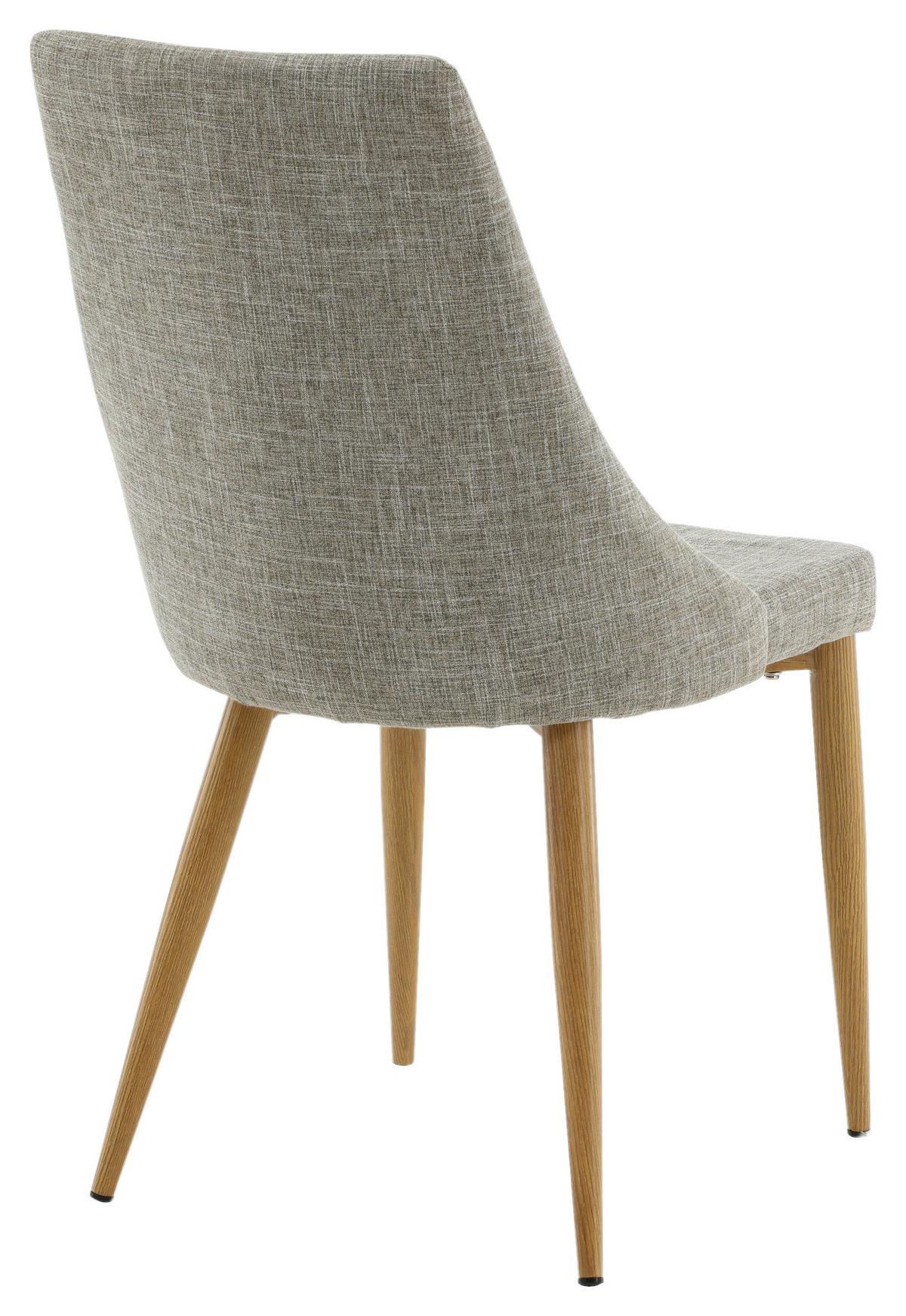 STUHL-SET LEONE - Beige/Hellgrau, Design, Textil/Metall (46.5/91/63cm) - Livetastic