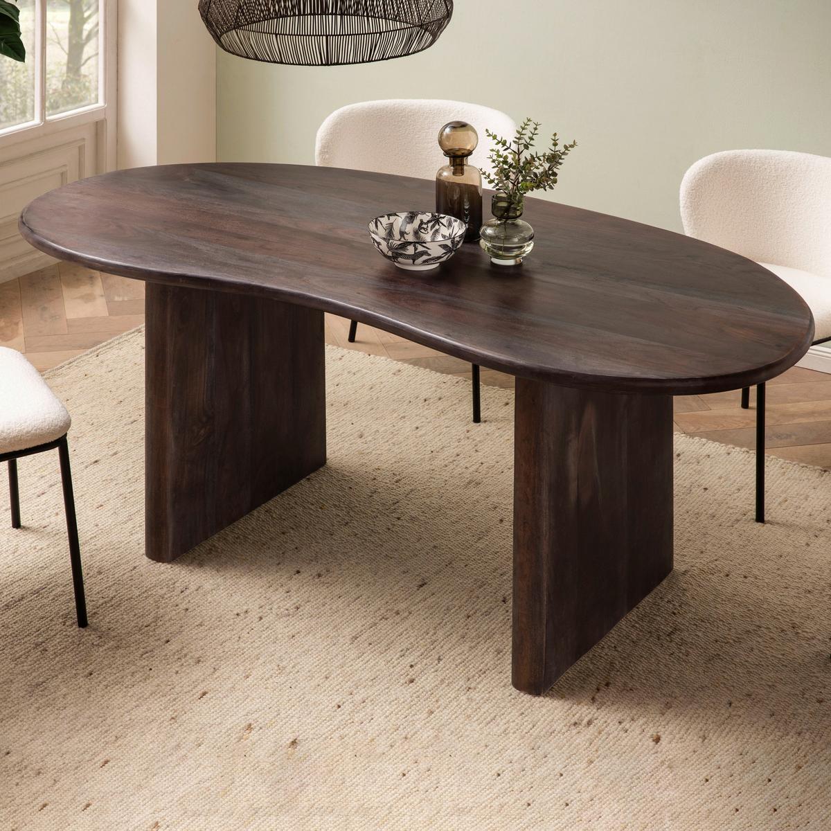 Jedilna Miza Akazie, Pravi Les, 180x90cm - temno rjava, Design, les (180/90/75cm) - MID.YOU