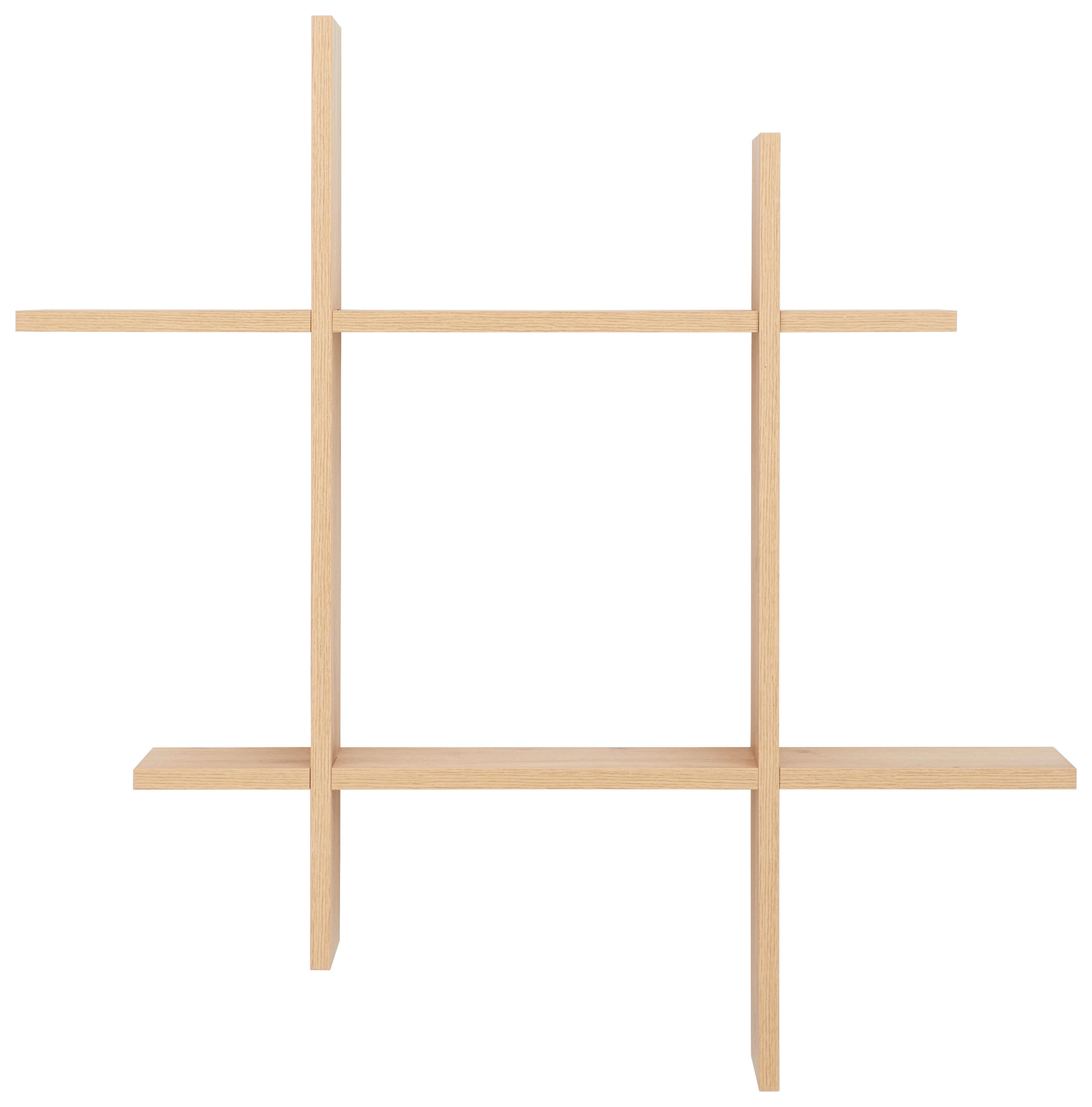Stenski Regal Lucia - hrast, Moderno, leseni material (80/80/15cm) - Modern Living