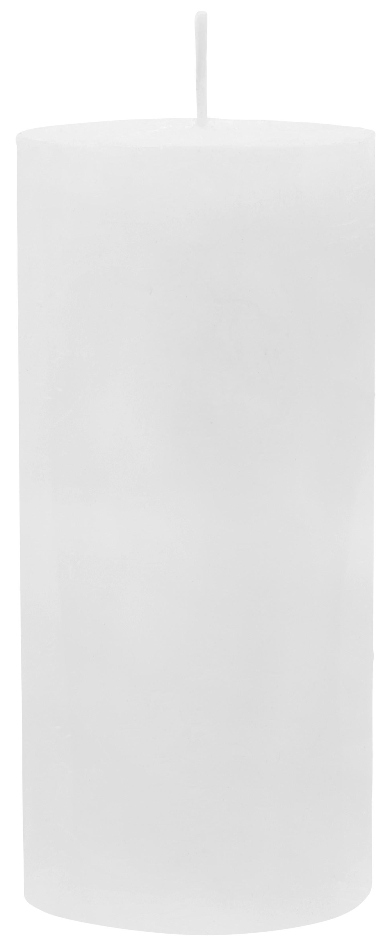 Stumpenkerze Lia in Weiss - Weiss, Modern (6,8/15cm) - Premium Living