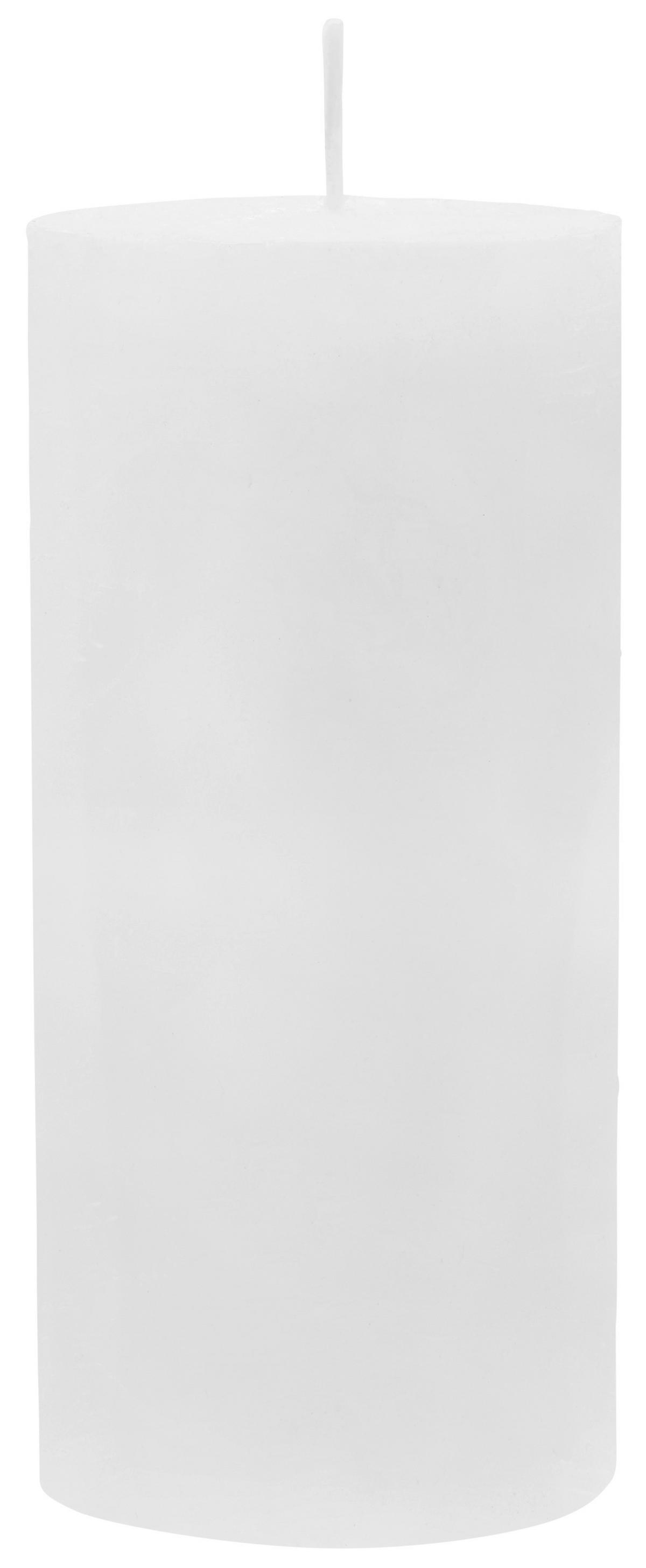 Stumpenkerze Lia Weiß - Weiß, MODERN (6,8/15cm) - Premium Living