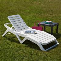 Kerti Napozóágy Scirocco - fehér, Basics, műanyag (187/71,4/44,5cm)