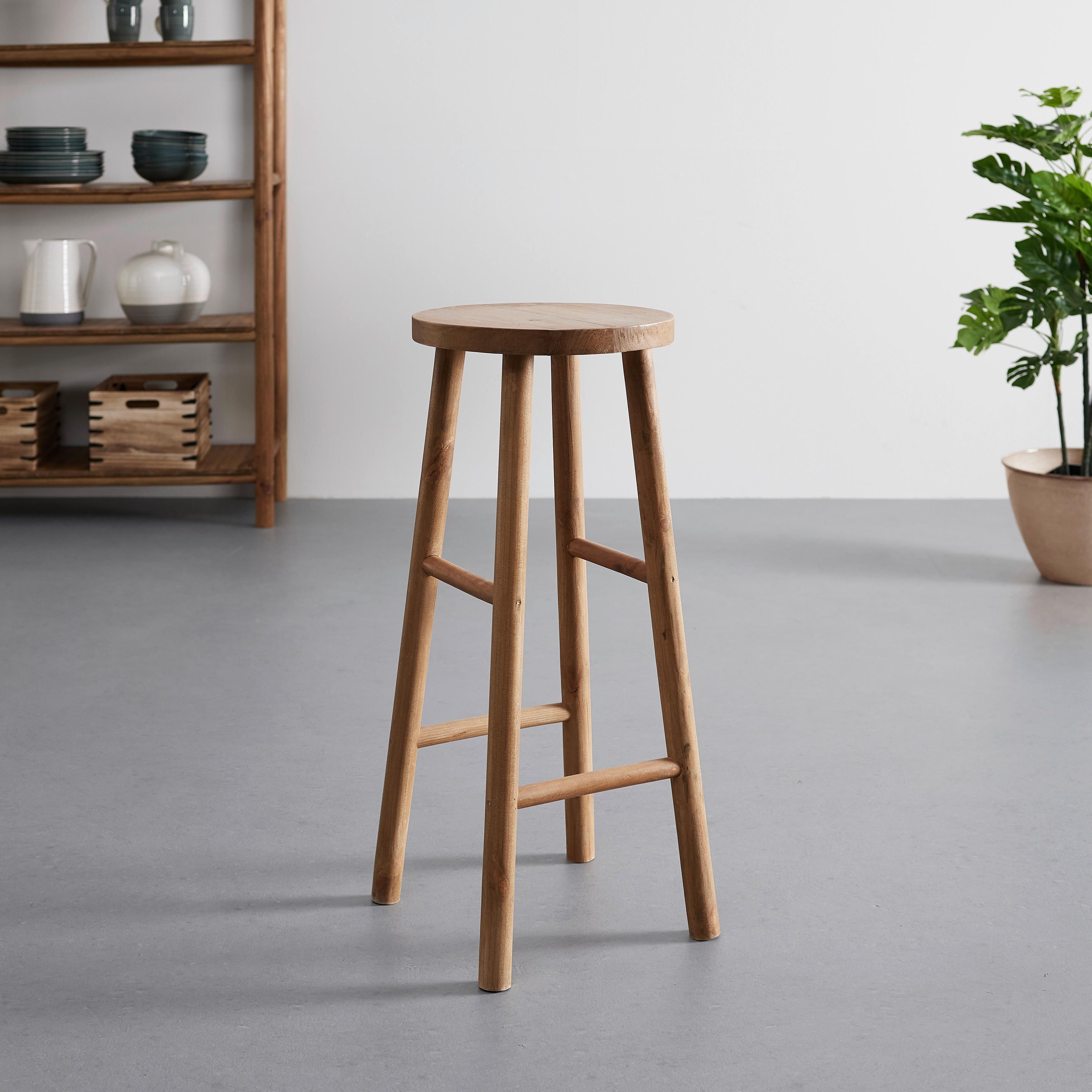 Barhocker Holz "Jasmin" - Naturfarben, MODERN, Holz (42,5/75/42,5cm) - Bessagi Home