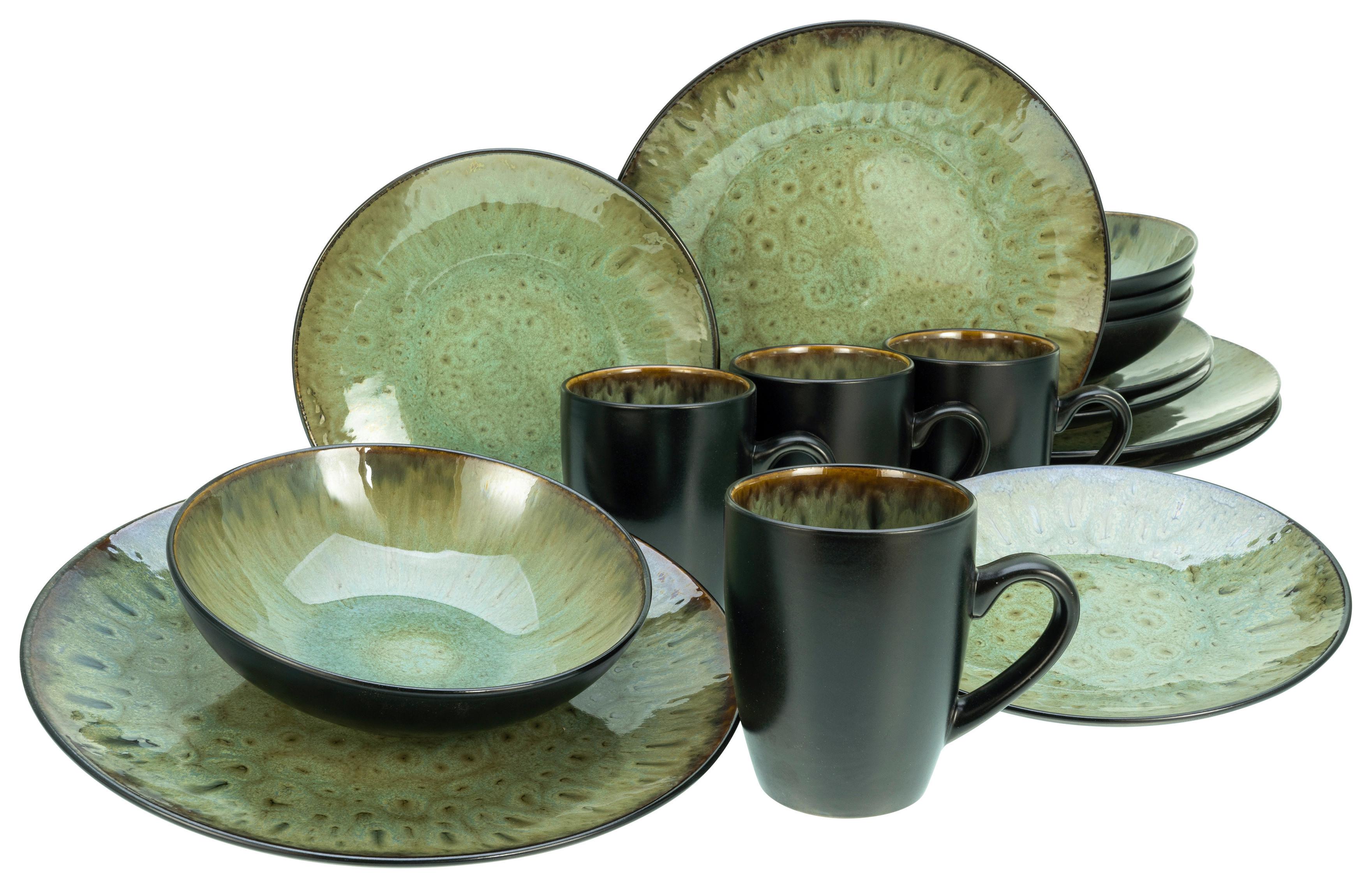 Kombinirani Servis  Jawa Green, 16-Delni - večbarvno, Trend, keramika - Creatable