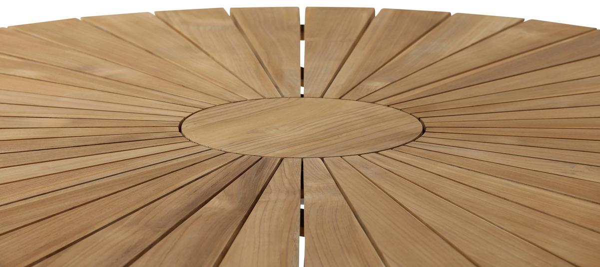 Gartentisch Mexico ca. 140x75 cm Alu Weiß/Teak - Weiß/Teakfarben, KONVENTIONELL, Holz/Metall (140/140/75cm) - Gardenson