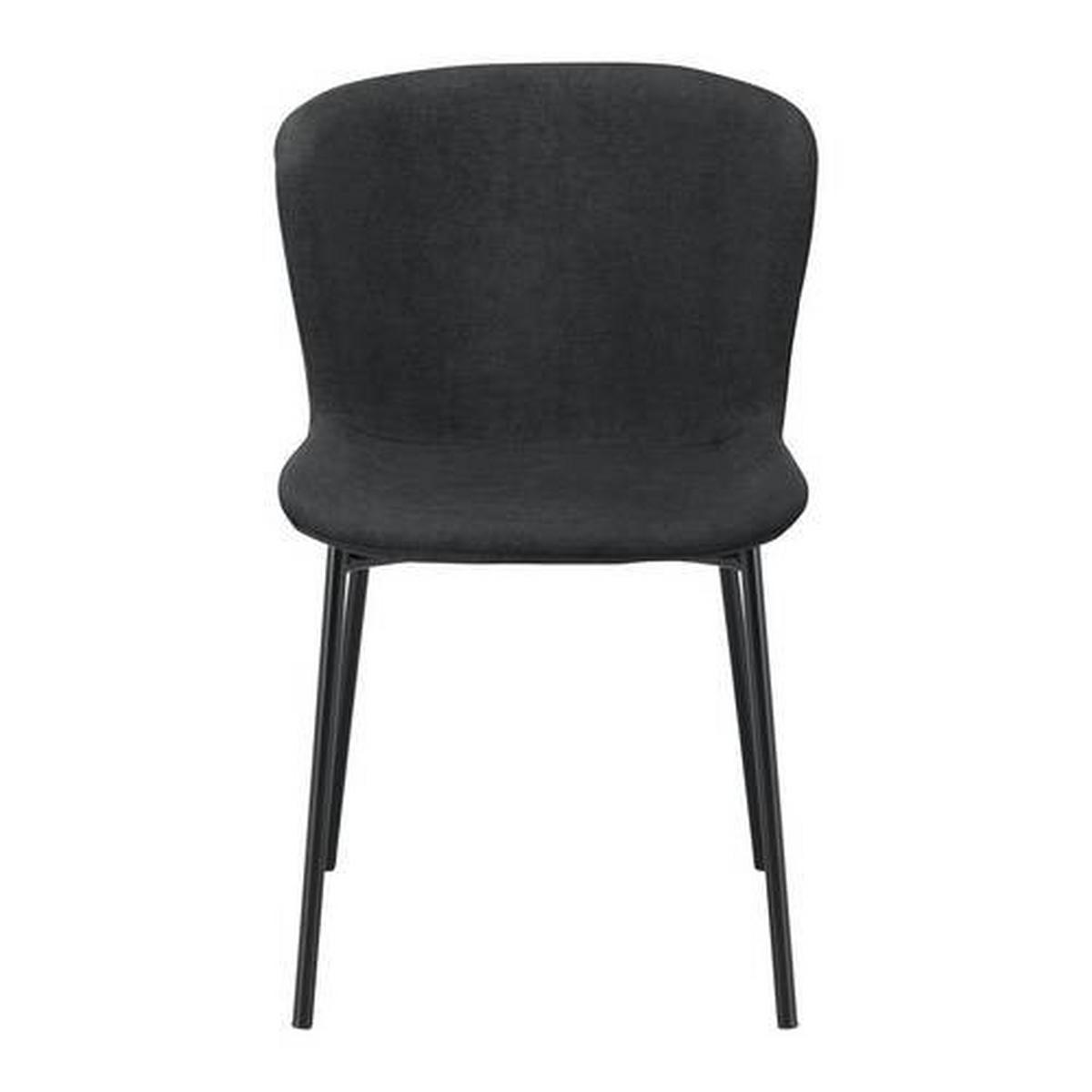 Stuhl Noemie Dunkelgrau Webstoff Gepolstert - Dunkelgrau/Schwarz, MODERN, Holz/Textil (46/79/56cm) - Bessagi Home