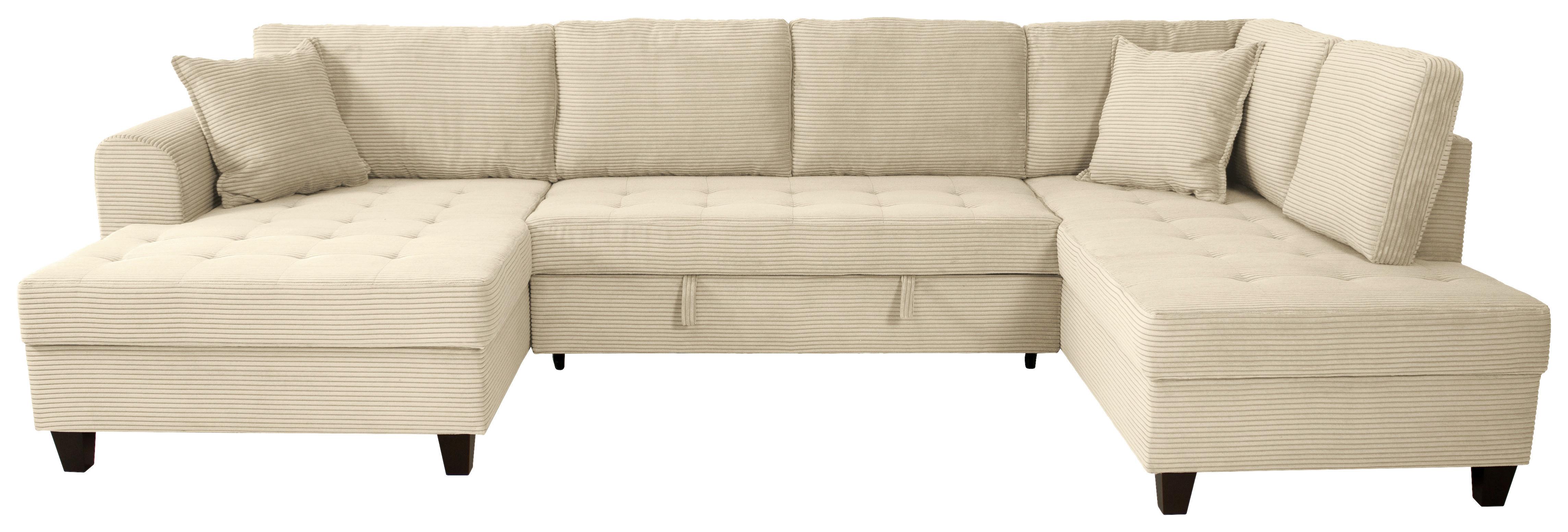 Kutna Garnitura Moritz - krem, Trend, tekstil (155/324/178cm)