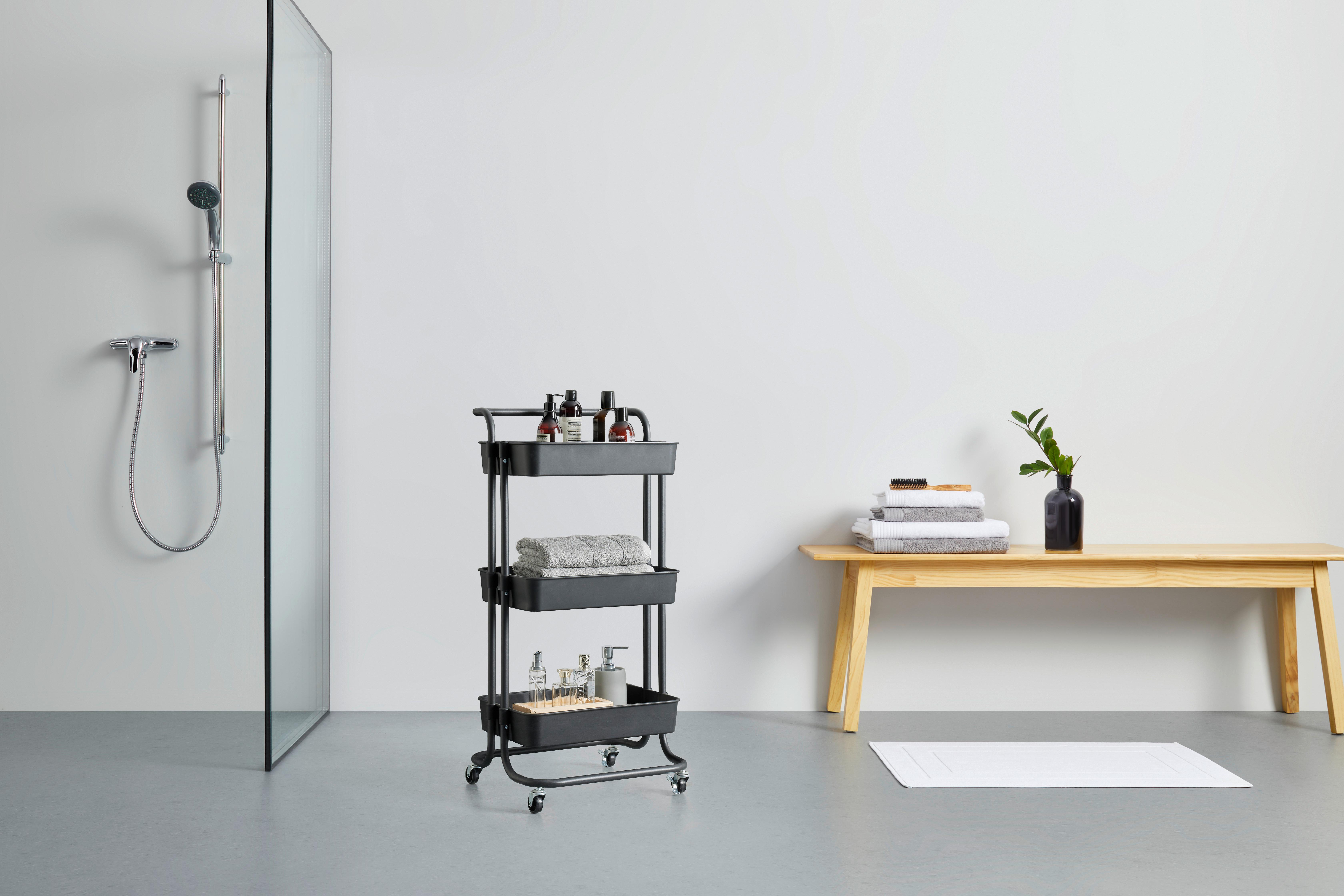 RULLVAGN CARL -SB- - svart, Modern, metall/plast (42/85,5/37cm) - Mömax