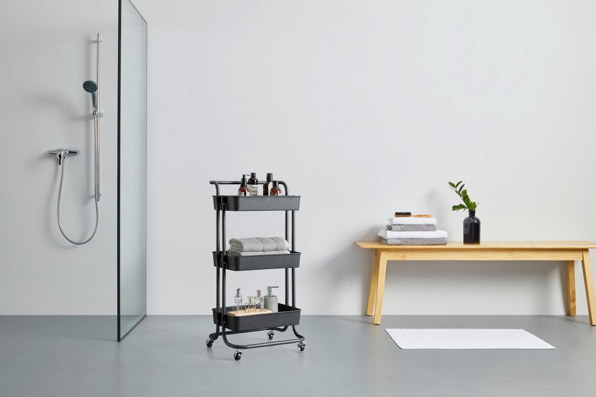 Višenamjenska Kolica Carl - crna, Moderno, metal/plastika (42/85,5/37cm) - Modern Living