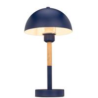 LAMPA STOŁOWA SANTA CLARITA *SBN* - kolor naturalny/niebieski, Konventionell, metal/drewno (20/38cm) - Novel