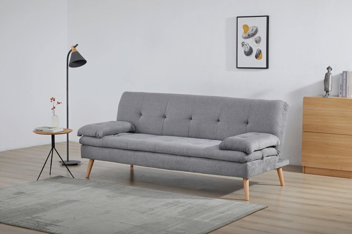 Zofa Armano, Posteljna Funkcija, Siva - siva/naravne barve, Basics, tekstil/les (190/83/87cm) - P & B