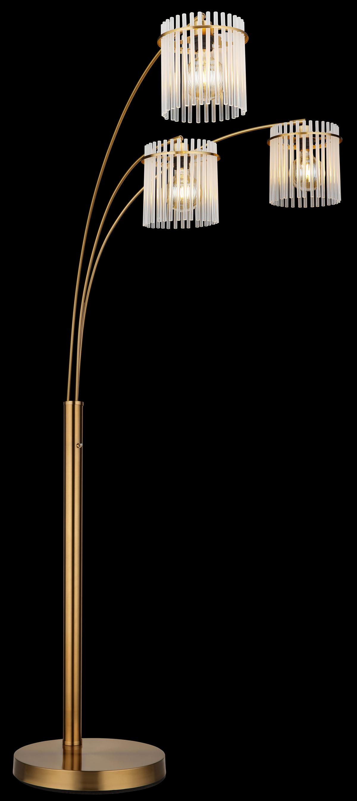 STEHLEUCHTE 15698-3SM GORLEY - Klar/Weiss, Trend, Glas/Kunststoff (100/160/180cm) - Globo