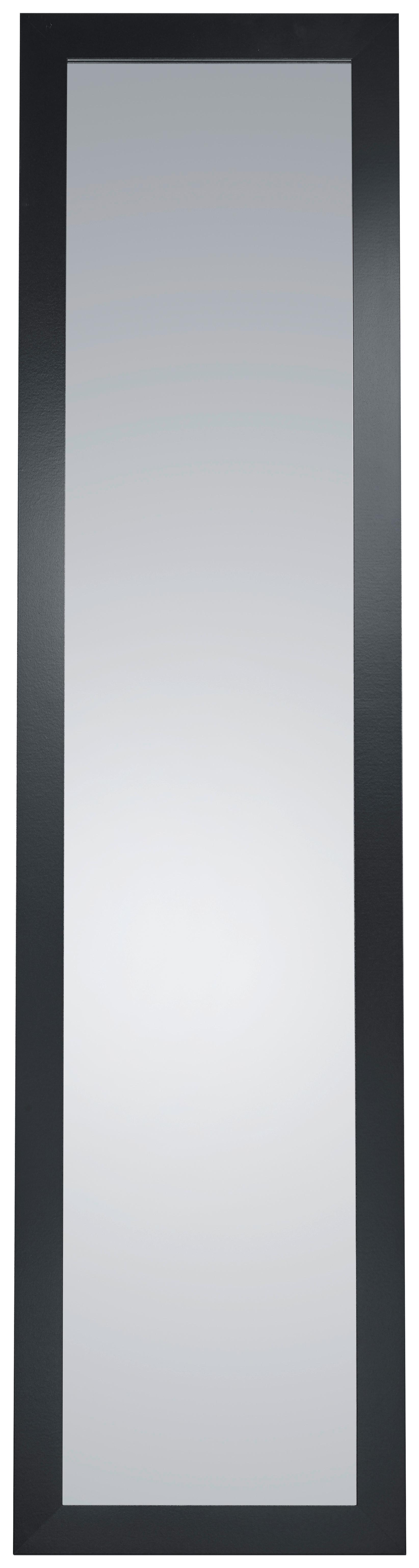Álló Tükör Tina - fekete, Modern, faalapú anyag/Üveg (40/160cm)