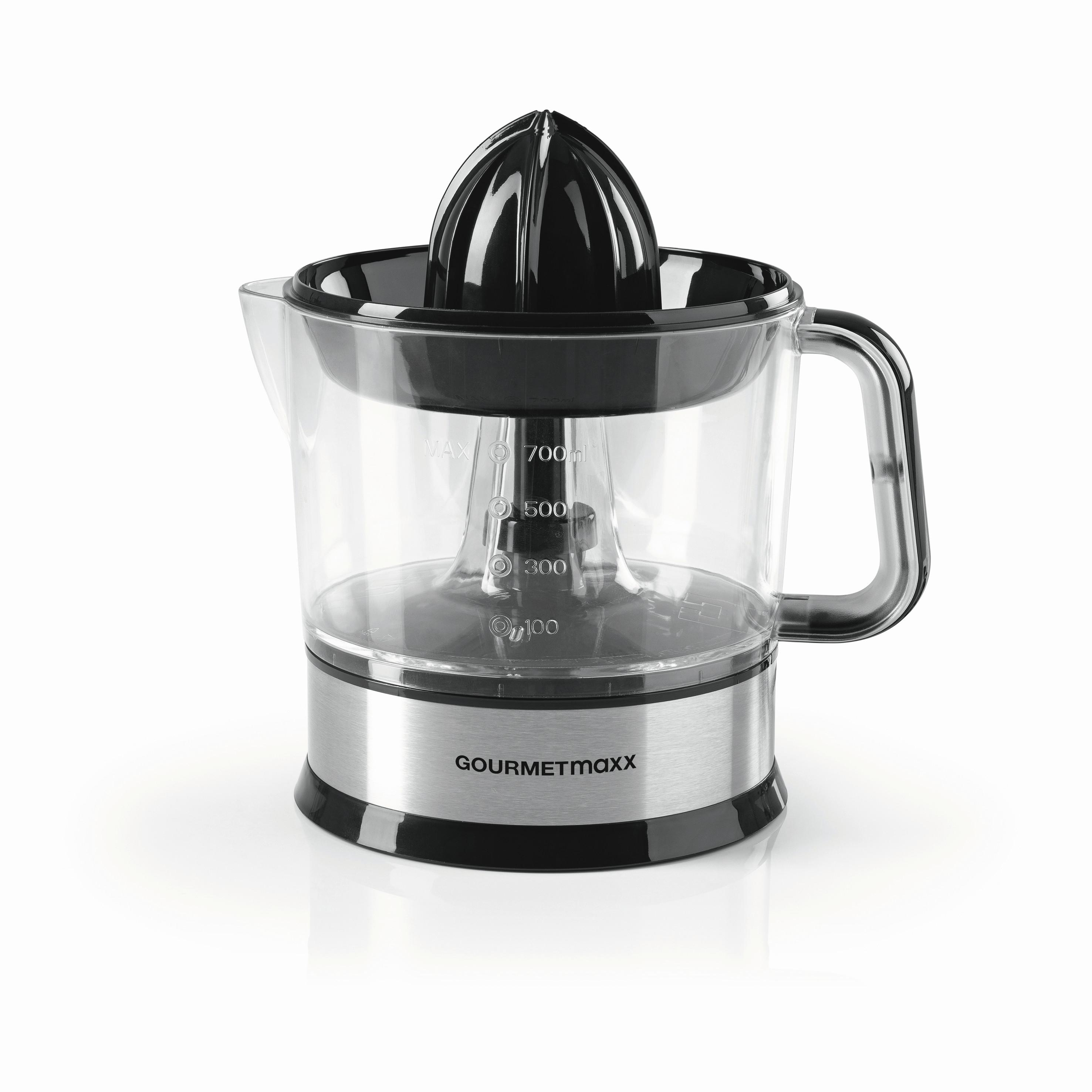 Zitronenpresse Gourmetmaxx Schwarz ca. 40 Watt - Transparent/Schwarz, MODERN, Kunststoff/Metall (19/14/21cm)