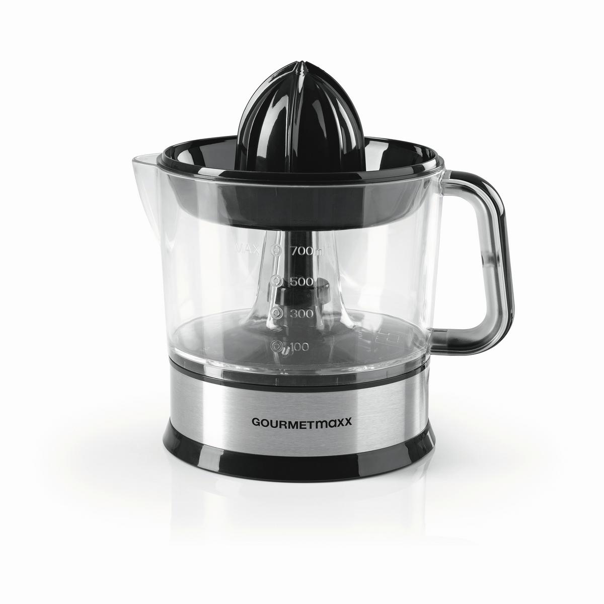 Zitronenpresse Gourmetmaxx Schwarz ca. 40 Watt - Transparent/Schwarz, MODERN, Kunststoff/Metall (19/14/21cm)