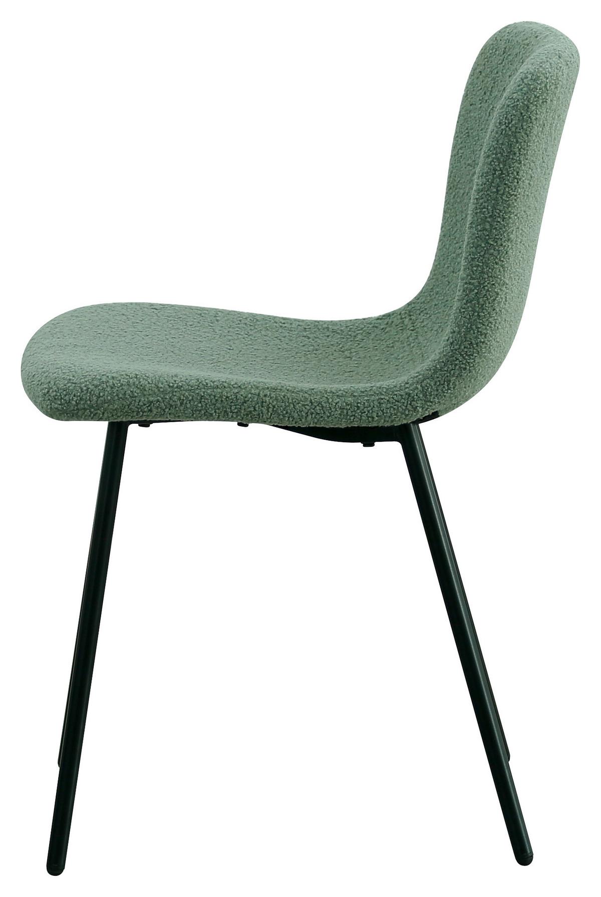 Stuhl Teddy in Mintgrün/Schwarz - Schwarz/Mintgrün, Design, Textil/Metall (44/79/51cm) - Mömax