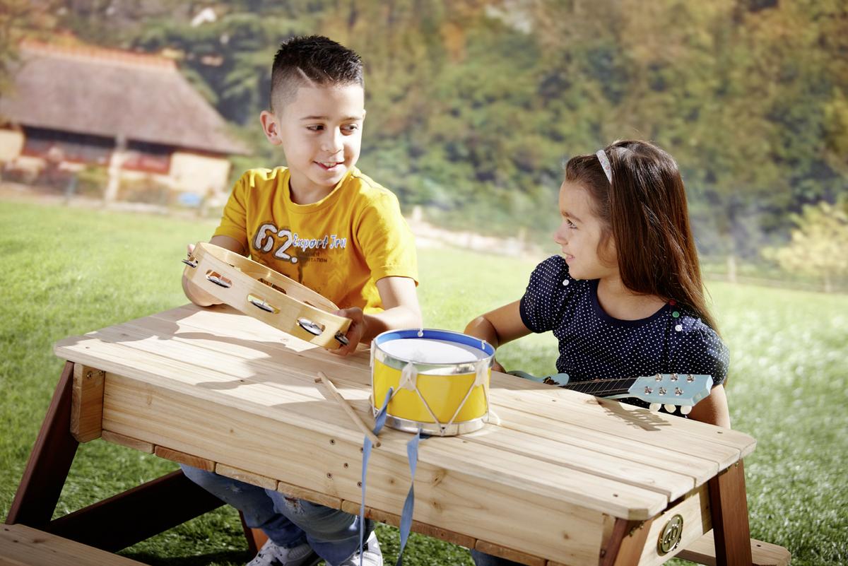 Kinder-Gartentisch Axi Nick Braun Sand-Wassertisch - Braun, Holz (80/56/90cm)